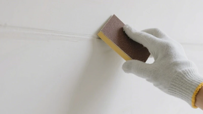 Sanding the walls Sanding the walls